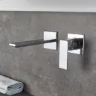 Monocomando lavabo a parete con piastre separate serie Atelier, finitura cromo lucido.